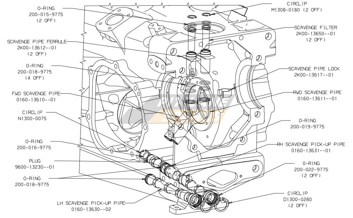 G/BOX SCAVENGE PIPES ASSY